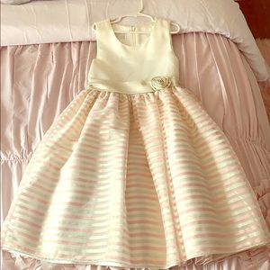 Pink,cream and gold dress
